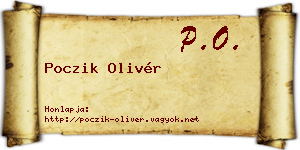 Poczik Olivér névjegykártya